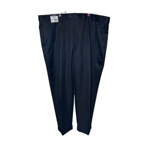 Roundtree & Yorke Mens Dress Pants Waist Expander Cuff Easy Care Black 46X29 NWT